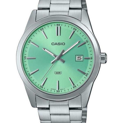 Orologio da uomo Casio Standard Analogico in acciaio inossidabile Quadrante verde menta Quarzo MTP-VD03D-3A2
