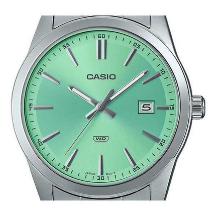 Orologio da uomo Casio Standard Analogico in acciaio inossidabile Quadrante verde menta Quarzo MTP-VD03D-3A2