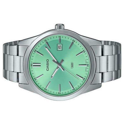 Orologio da uomo Casio Standard Analogico in acciaio inossidabile Quadrante verde menta Quarzo MTP-VD03D-3A2