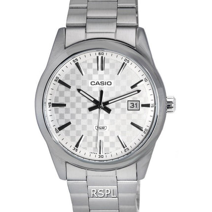 Orologio da uomo Casio analogico in acciaio inossidabile con quadrante argentato al quarzo MTP-VD03D-7A MTPVD03D-7