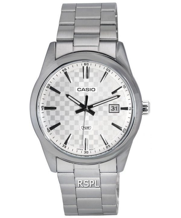 Orologio da uomo Casio analogico in acciaio inossidabile con quadrante argentato al quarzo MTP-VD03D-7A MTPVD03D-7