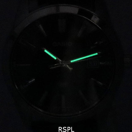 Orologio da uomo Casio analogico cinturino in pelle quadrante nero quarzo MTP-VD03L-1A MTPVD03L-1