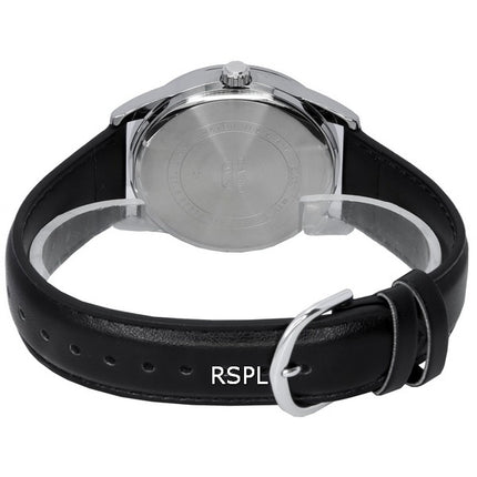 Orologio da uomo Casio analogico cinturino in pelle quadrante nero quarzo MTP-VD03L-1A MTPVD03L-1