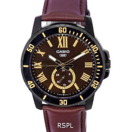 Orologio da uomo Casio analogico quadrante marrone al quarzo MTP-VD200BL-5B MTPVD200BL-5B