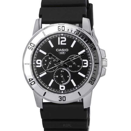 Orologio da uomo Casio standard analogico cinturino in resina quadrante nero al quarzo MTP-VD300-1B MTPVD300-1B