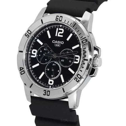 Orologio da uomo Casio standard analogico cinturino in resina quadrante nero al quarzo MTP-VD300-1B MTPVD300-1B