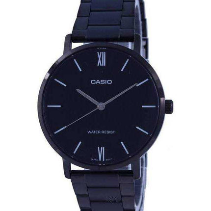 Orologio da uomo Casio quadrante nero in acciaio inossidabile analogico MTP-VT01B-1B MTPVT01B-1