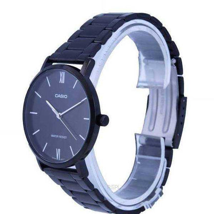 Orologio da uomo Casio quadrante nero in acciaio inossidabile analogico MTP-VT01B-1B MTPVT01B-1