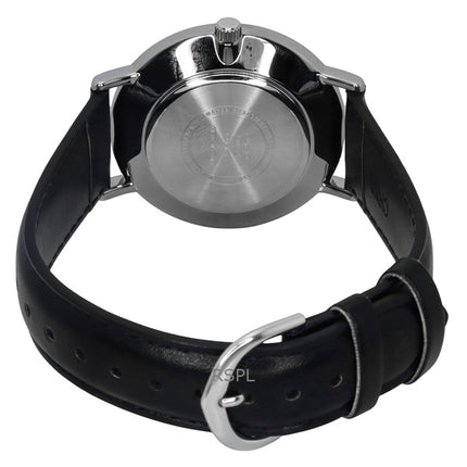 Orologio da uomo Casio Standard Analogico Cinturino in pelle Quadrante nero Quarzo MTP-VT03L-1B