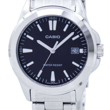 Orologio da uomo Casio al quarzo analogico quadrante nero in acciaio inossidabile MTP-1215A-1A2DF MTP-1215A-1A2