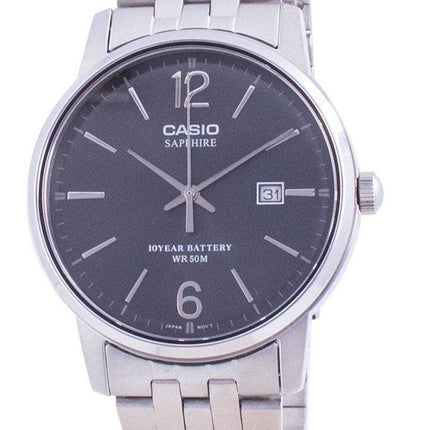 Orologio da uomo Casio quadrante nero in acciaio inossidabile al quarzo MTS-110D-1AV MTS110D-1AV