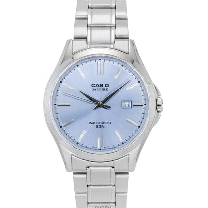 Orologio da uomo Casio Standard Analogico in acciaio inossidabile con quadrante blu chiaro al quarzo MTS-115D-2A2V