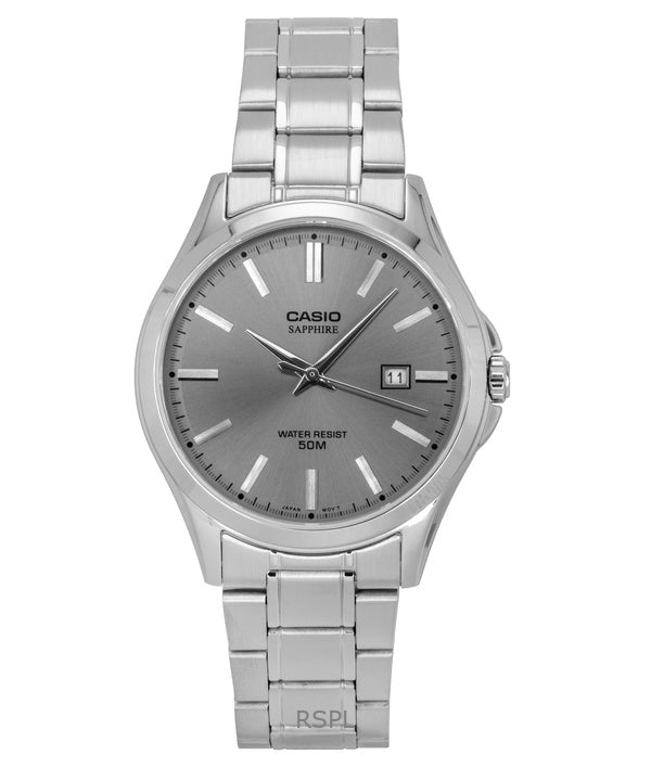 Orologio da uomo Casio Standard Analogico in acciaio inossidabile con quadrante grigio al quarzo MTS-115D-8AV