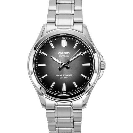 Orologio Casio Standard Analogico Acciaio Inossidabile Quadrante Nero Solare MTS-RS100D-1AV Uomo
