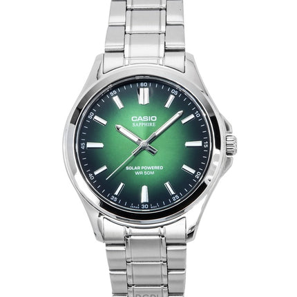 Orologio da uomo Casio Standard Analogico Acciaio Inossidabile Quadrante Verde Solare MTS-RS100D-3AV
