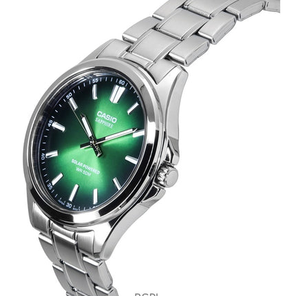Orologio da uomo Casio Standard Analogico Acciaio Inossidabile Quadrante Verde Solare MTS-RS100D-3AV