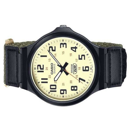 Orologio da uomo Casio Standard Analogico Cinturino in tessuto Quadrante beige Quarzo MW-240B-3BV