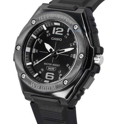 Orologio da uomo Casio standard analogico quadrante nero al quarzo MWA-100HB-1A MWA100HB-1 100M
