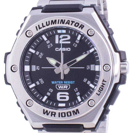 Orologio da uomo Casio Youth quadrante nero in acciaio inossidabile al quarzo MWA-100HD-1A MWA100HD-1 100M