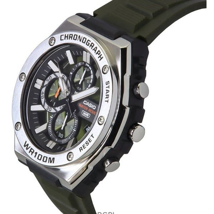 Orologio da uomo Casio Standard Analog Chronograph con cinturino in resina e quadrante verde al quarzo MWA-300H-3AV 100M