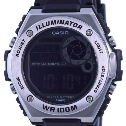 Orologio da uomo Casio Youth con cinturino in resina digitale MWD-100H-1B MWD100H-1 100M