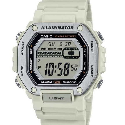 Orologio Casio Standard Digitale Cinturino in Resina Bianca Quarzo MWD-110H-8AV 100M Uomo