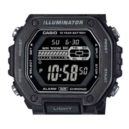 Casio Standard Digital Cinturino in resina nera Quadrante blu Quarzo MWD-110HB-1BV 100M Orologio da uomo
