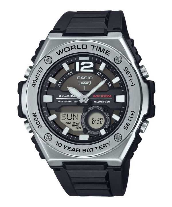 Casio Standard Analog Digital Resin Strap Black Dial Quartz MWQ-100-1AV 100M Orologio da uomo
