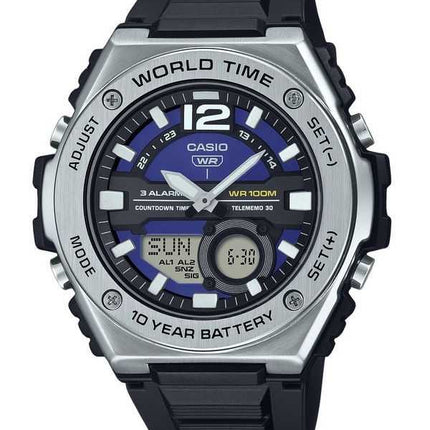 Casio Standard Analog Digital Resin Strap Quadrante Blu Quarzo MWQ-100-2AV 100M Orologio da Uomo
