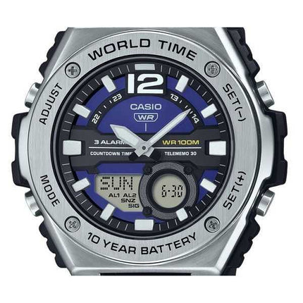 Casio Standard Analog Digital Resin Strap Quadrante Blu Quarzo MWQ-100-2AV 100M Orologio da Uomo