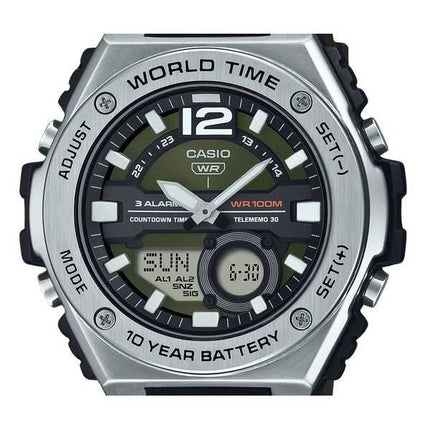 Casio Standard Analog Digital Resin Strap Green Dial Quartz MWQ-100-3AV 100M Orologio da uomo