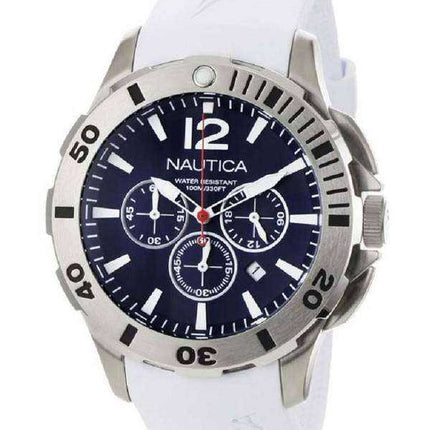 Orologio da uomo Cronografo Nautica in resina bianca e quadrante blu N16568G