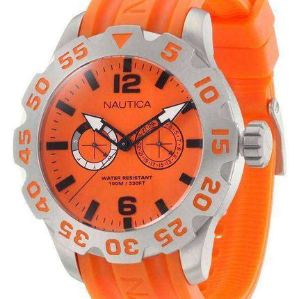 Orologio da uomo Nautica BFD 100 con quadrante arancione N16606G