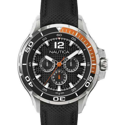 Orologio da uomo Nautica multifunzione nero con cinturino in resina N17612G
