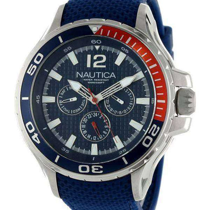 Orologio da uomo Nautica multifunzione blu con cinturino in resina N17613G