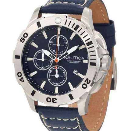 Cronografo Nautica in pelle blu N18642G
