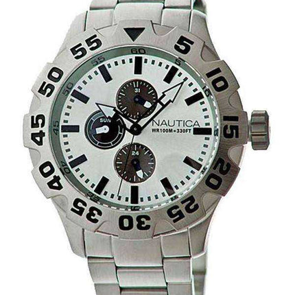 Orologio da uomo Nautica multifunzione quadrante argento N20094G