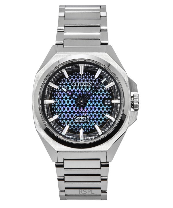 Orologio da uomo Citizen Series 8 in acciaio inossidabile con quadrante blu e nero automatico NA1010-84X 100M