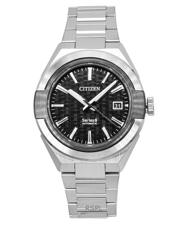 Orologio da uomo Citizen Serie 8 870 in acciaio inossidabile con quadrante nero automatico NA1036-56E 100M