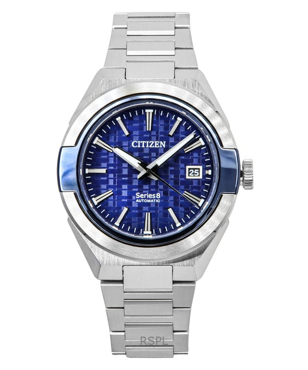Orologio da uomo Citizen Serie 8 870 in acciaio inossidabile con quadrante blu automatico NA1037-53L 100M