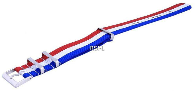 Rapporto NATO25 Cinturino per orologio in poliestere da 22 mm con motivo bandiera nazionale della Francia