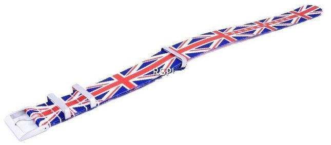 Rapporto NATO28 Cinturino per orologio in poliestere da 22 mm con motivo bandiera nazionale del Regno Unito