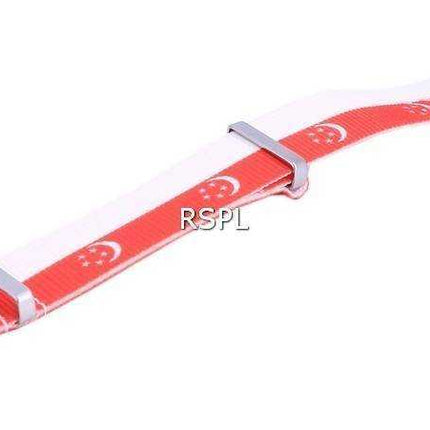 Rapporto NATO32 Cinturino per orologio in poliestere da 22 mm con motivo bandiera nazionale di Singapore