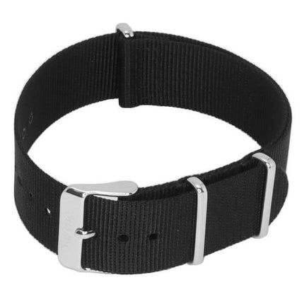 Ratio NATOR04 Cinturino per orologio in nylon nero da 20 mm
