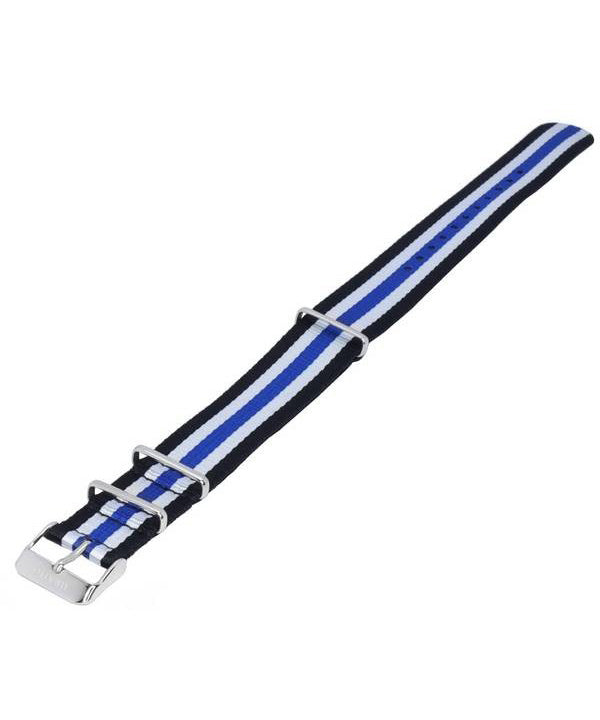 Ratio NATOR06 Cinturino per orologio in poliestere multicolore nero bianco e blu 20 mm