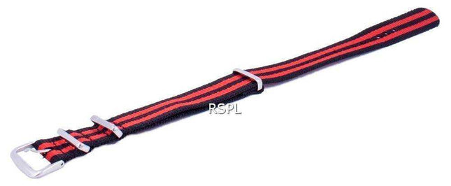 Ratio Marca NATOS15 Cinturino in nylon rosso 18 mm