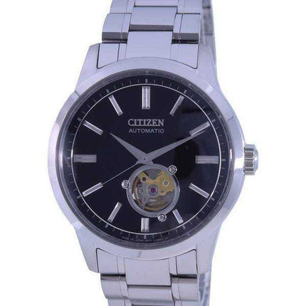 Orologio da uomo Citizen Open Heart quadrante nero in acciaio inossidabile automatico NB4020-96E 100M