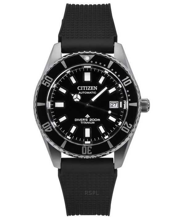 Orologio da uomo Citizen Promaster Fujitsubo Super Titanium cinturino in poliuretano quadrante nero automatico subacqueo NB6021-