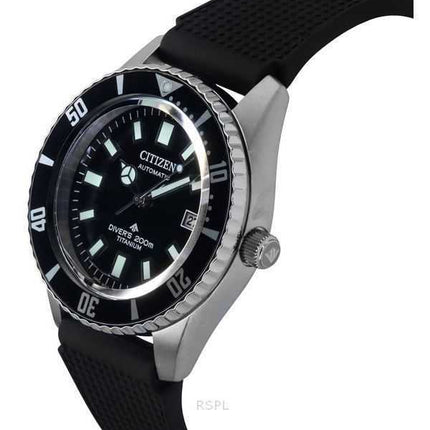 Orologio da uomo Citizen Promaster Fujitsubo Super Titanium cinturino in poliuretano quadrante nero automatico subacqueo NB6021-