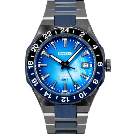 Orologio da uomo Citizen Series 8 880 Limited Edition GMT in acciaio inossidabile blu madreperla automatico NB6036-52N 100M